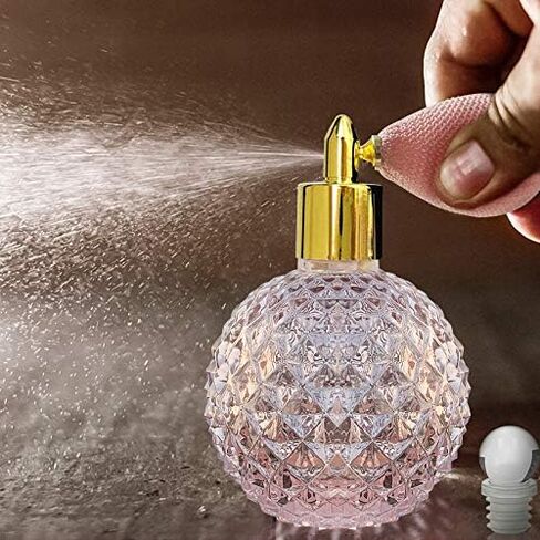 مجموعة زجاجات رذاذ عطر 3.4 أونصة / 100 مل، زجاجة زينة زجاجية، رذاذ فئة مع لمبة هواء للكوكتيل، النادل (3 ألوان) in Kuwait