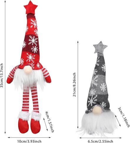 CCINEE 4 قطع أضواء جنوم عيد الميلاد المصنوعة يدويًا سويدية Tomte Gnomes قطيفة دمية مجهولة الهوية حلي معلقة لمستلزمات حفلات عيد الميلاد اليومية ديكور مكتب المنزل in Saudi Arabia