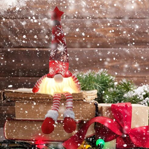 CCINEE 4 قطع أضواء جنوم عيد الميلاد المصنوعة يدويًا سويدية Tomte Gnomes قطيفة دمية مجهولة الهوية حلي معلقة لمستلزمات حفلات عيد الميلاد اليومية ديكور مكتب المنزل in Saudi Arabia
