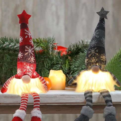 CCINEE 4 قطع أضواء جنوم عيد الميلاد المصنوعة يدويًا سويدية Tomte Gnomes قطيفة دمية مجهولة الهوية حلي معلقة لمستلزمات حفلات عيد الميلاد اليومية ديكور مكتب المنزل in Saudi Arabia