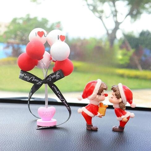 Christmas Ornaments Cute Kiss Couple Doll Ornaments Small Car Dashboard Decorations Cartoon Interior Accessories Balloon Figurines Xmas Gifts for Birthday Valentine's Day Wedding, Home Decor (Blue) in Saudi Arabia