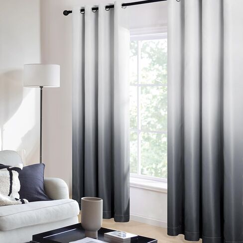 ستائر ديكونوفو التعتيم المتدرجة لغرفة المعيشة، ستائر وستائر داكنة متدرجة للغرفة، أزرق مخضر، 52 × 84 بوصة، لوحتان in Kuwait