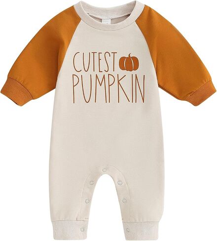 Bagilaanoe Infant Baby Boy Girl Halloween Outfit Clothes Pumpkin Long Sleeve Romper One Piece Jumpsuit Pants in Saudi Arabia