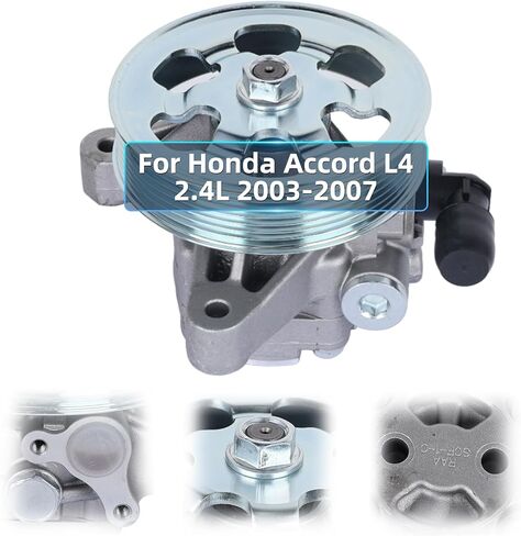 Podofo مضخة التوجيه السلطة مع بكرة لهوندا أكورد 2003-2007 L4 2.4L استبدال السيارات مضخة التوجيه السلطة إعادة بناء استبدال 56100RAAA01 56100-RAAA-A01 56100RAAA01RM 56100-RAAA-A01RM 56110RAAA01 in Saudi Arabia