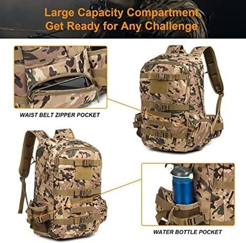 Tactical Assault Pack Backpack Army Molle Bug Out Bag Backpacks Rucksack for 3 Days Outdoor Hiking Camping Trekking Hunting 45L in Saudi Arabia