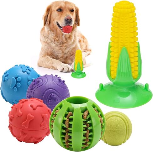 BINGPET 6 عبوات من ألعاب الكلاب التفاعلية، ألعاب متينة للكلاب في الهواء الطلق للمضغ العدواني، كرات ضاحكة للكلاب الصغيرة والمتوسطة الكبيرة، ألعاب مضغ لطيفة للكلاب على شكل كرة حلوى لإبقائها مشغولة in Kuwait