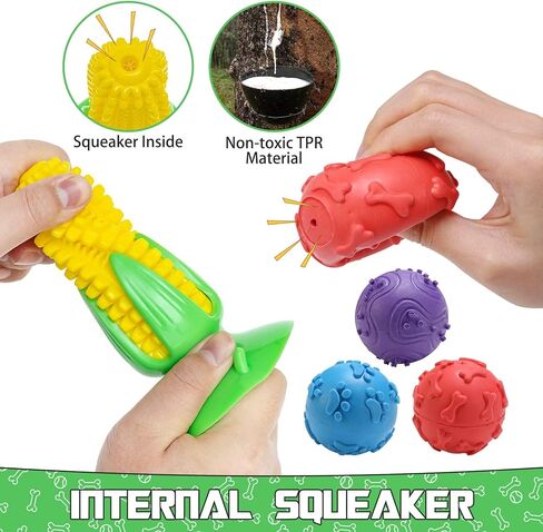 BINGPET 6 عبوات من ألعاب الكلاب التفاعلية، ألعاب متينة للكلاب في الهواء الطلق للمضغ العدواني، كرات ضاحكة للكلاب الصغيرة والمتوسطة الكبيرة، ألعاب مضغ لطيفة للكلاب على شكل كرة حلوى لإبقائها مشغولة in Kuwait