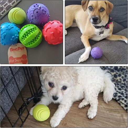 BINGPET 6 عبوات من ألعاب الكلاب التفاعلية، ألعاب متينة للكلاب في الهواء الطلق للمضغ العدواني، كرات ضاحكة للكلاب الصغيرة والمتوسطة الكبيرة، ألعاب مضغ لطيفة للكلاب على شكل كرة حلوى لإبقائها مشغولة in Kuwait