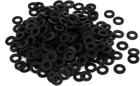 Uxcell M2 x 5mm x 1mm نايلون مسطح عازل غسالات جوانات فواصل قفل لأنابيب الصنبور خرطوم المياه أسود 300 قطعة in Saudi Arabia