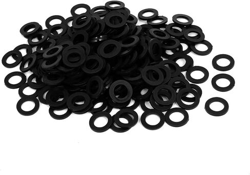 Uxcell M2 x 5mm x 1mm نايلون مسطح عازل غسالات جوانات فواصل قفل لأنابيب الصنبور خرطوم المياه أسود 300 قطعة in Saudi Arabia