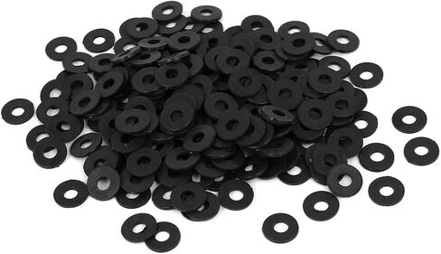 Uxcell M2 x 5mm x 1mm نايلون مسطح عازل غسالات جوانات فواصل قفل لأنابيب الصنبور خرطوم المياه أسود 300 قطعة in Saudi Arabia