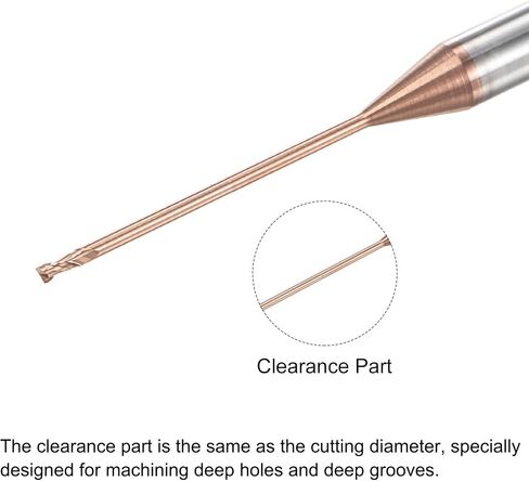 uxcell Square Nose End Mill, 1mm Solid Carbide AlTiSin Coated Long Reach CNC Router Bits 2 Flutes Milling Cutter with Extended Neck, 12mm Cutting Length 4mm Shank in Saudi Arabia