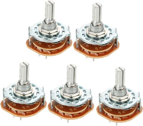 uxcell 2P4T 2 Pole 4 Position Selectable Single Deck Band Channel Rotary Switch Selector 5Pcs in Saudi Arabia