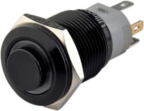 Ulincos® مفتاح الضغط على الزر U16F2 1NO1NC SPDT تشغيل/إيقاف غلاف معدني أسود مع حلقة LED حمراء مناسبة لفتحة تركيب 16 مم 5/8 بوصة (أحمر) in Kuwait