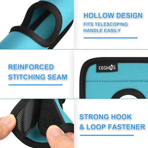 Cosmos 2 Sets Luggage Handle Wrap Grip Handle Cover Luggage Identifier - Hollow Design Baggage Identifier Tag for Telescopic Handle Travel Suitcase Trolley Case, with PU Luggage Tag (Blue) in Saudi Arabia