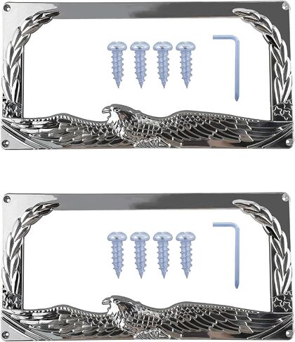 2PCS Car License Plate Frame American Standard License Plate Holder, Car License Plate Covers with Screws & Tools (Dragon, 12.65 * 6.5 * 3.85) in Saudi Arabia