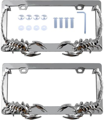 2PCS Car License Plate Frame American Standard License Plate Holder, Car License Plate Covers with Screws & Tools (Dragon, 12.65 * 6.5 * 3.85) in Saudi Arabia