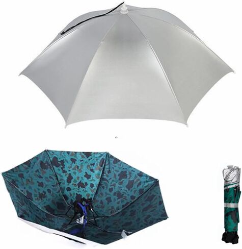 Umbrella Hat for Adult, 36.2" Diameter Fishing Umbrella Hat Folding Adjustable Sun Rain Cap, Oversize Waterproof UV Protection Fishing Headwear for Outdoor Party Beach Hiking in Saudi Arabia