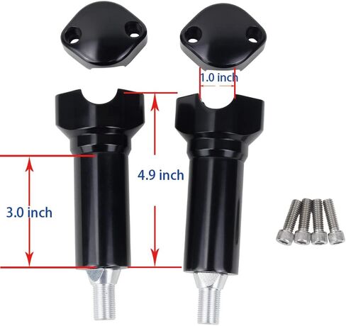 POWERJAMES 5" Tall Black Springer Handlebar Riser 1.0 inch for Harley Davidson FLSTS FXSTS Heritage Springer Cross Bones Bad Boy Softail Springer in Saudi Arabia