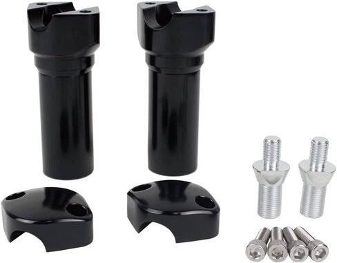 POWERJAMES 5" Tall Black Springer Handlebar Riser 1.0 inch for Harley Davidson FLSTS FXSTS Heritage Springer Cross Bones Bad Boy Softail Springer in Saudi Arabia