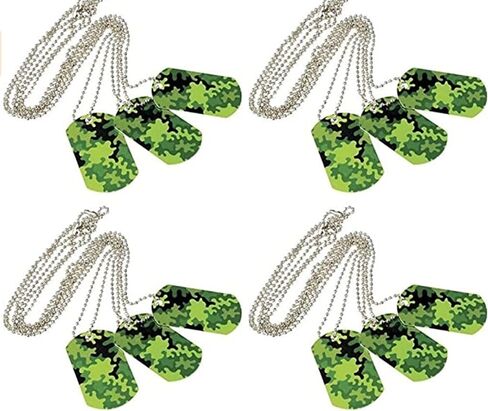 Army Military Play Set | 12 Camouflage Compass Key Chains + Dog Tag Necklaces in Saudi Arabia