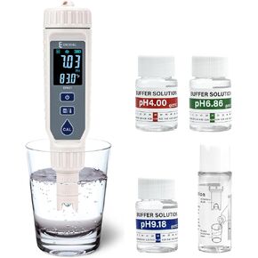 مقياس درجة الحموضة من ERICKHILL، جهاز اختبار درجة الحموضة عالي الدقة ±0.01 مع محلول معايرة ونطاق قياس 0-14 درجة حموضة، قلم درجة حموضة مقاوم للماء مع إضاءة خلفية ATC وLCD لمياه الشرب وحوض السمك والنبيذ وحمام السباحة والزراعة المائية in Kuwait