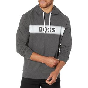 BOSS Men's Authentic Sweatshirt with Contrast Hood and Printed Logo