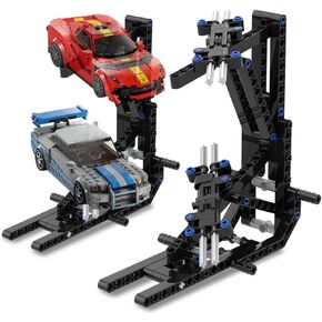 Display Stand for Lego Speed Champion Cars, Upgraded 2-Layer Stand for Lego Car 76917 76908 76918 76915 76914 76907 76901 76902 and More, Display Building Kit for Kids, Boys and Girls (1 Pack)