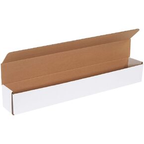 Aviditi White Corrugated Cardboard Mailing Boxes, 30" x 4" x 4", Pack of 50, Crush-Proof, For Shipping, Mailing and Storing