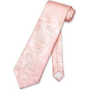 Vesuvio Napoli NeckTie PEACH Color Paisley Design Men's Neck Tie