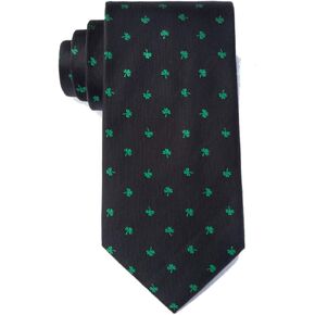 Men's Microfiber St Patrick's Irish Good Luck Shamrock Necktie Tie Neckwear