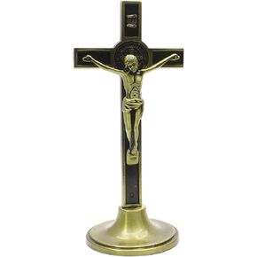 4.5 inches Standing Crucifix Tabletop Metal Catholic Jesus Cross Altar Christian Decor Home Chapel Cross Decoration Religious Gift