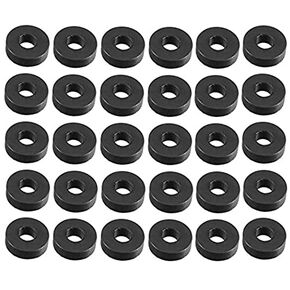 30Pcs M5 Rubber Flat Washers 13mm OD 5mm ID 4mm Thickness for Faucet Pipe Water Hose.