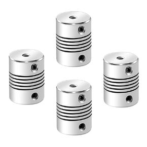 Aopin Flexible Beam Couplings 3mm to 5mm Flexible Coupler Shaft for 3D Printer, Length 25mm / 1" Motor Coupler Connector, Great Apply for Model Shaft, CNC Machine, Motor Guide, DIY Encoder 4 Pcs