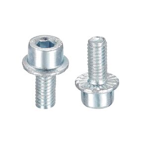 uxcell M6x16mm Flanged Socket Head Cap Screws, 50pcs 8.8 Grade Carbon Steel Hex Socket Head Serrated Flange Bolts Machine Screws