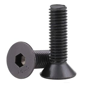 FullerKreg M4-0.7 x 8mm DIN 7991 Hex Drive Class 10.9 Black Oxide Finish Alloy Steel Flat Socket Cap Screw (Pkg of 100)