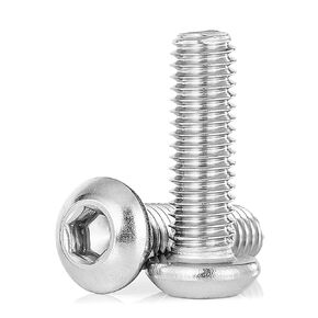 M5-0.8 x 25mm Button Head Socket Cap Screws Bolts 304 Stainless Steel Metric Machine, Allen Hex Drive, Bright Finish Fully Threaded 50PCS