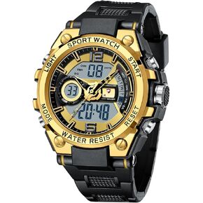 CHEETAH Men’s Outdoor Sport Watch Waterproof Tactical Analog Digital with LED Backlight, Rubber Strap