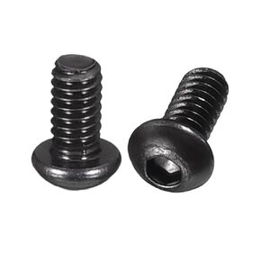 M2x6mm Grade 12.9 Carbon Steel Button Head Hex Socket Cap Screw Bolts, Black Oxide Finish, Fully Threaded, 500pcs
