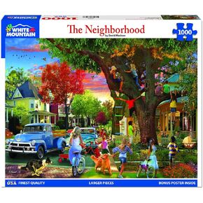 White Mountain Puzzles - The Neighborhood - 1000 Piece Jigsaw Puzzle for Adults & Kids - Fun Family Activity - 24"x30"