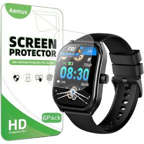 Screen Protector Compatible for AOLON Curve Smart Watch 2.01" (6 Pack) Fitness Tracker Clear TPU Soft Film