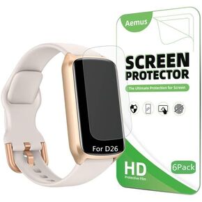Screen Protector Compatible for Amzhero Fitness Tracker 1.47" (6 Pack) HD Clear TPU Film, Compatible for Runfit D26 Fitness Watch