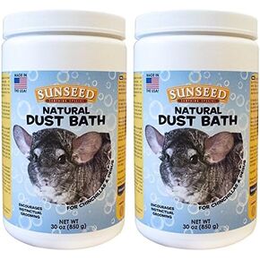 (2 Pack) Sunseed Natural Dust Bath for Chinchillas, 30 Ounces Per Container