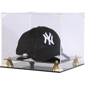 DisplayGifts Pro UV Protection Baseball Cap Hat Display Case Holder Stand Perfect for Baseball, Football or Snapback Caps (All Sides Clear)