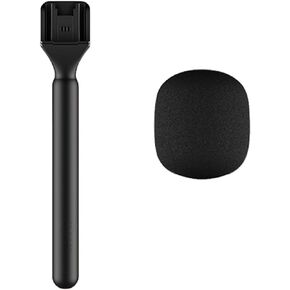 Mic Stand fit for DJI/Rode/Hollyland Lark/Movo Wireless Microphone, Holder Handheld Stick, Mic Cover Windscreen
