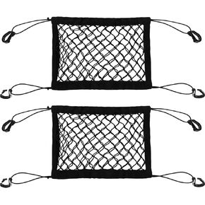 2PCS Motorcycle Cargo Nets,Black High Elastic Double Layer Motorcycle Net,11.2 * 9.8inch Luggage Strap Rack Expansion Organizer Net Pocket for Motor Bike Trike Cycle