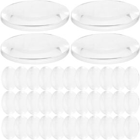 Clear Optical Lens 60pcs Double Convex Lens 25mm Diameter Transparent Acrylic Spherical Optically Worked Glass Lens with Ground Edges for Physics Labs Classrooms