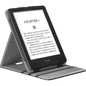 SaharaCase Multi-Angle Kindle Paperwhite Case (11th Generation 2021-2023 Release) [Shockproof Bumper] Kickstand PU Leather Rugged Protection Anti-Slip Grip (Black)