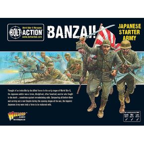 Bolt Action Banzai Japananese Starter Army Pack 1:56 WWII Military Wargaming Plastic Model Kit