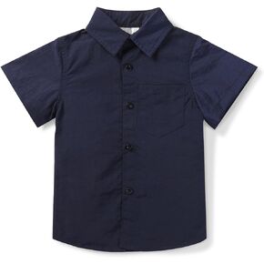 Boys' Button Down Short Sleeve Fishing Shirt Quick-Dry UV Sun Protection Outdoor Tops
